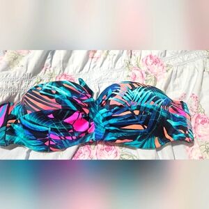 Tropical Print Strapless Bikini Top by Victoria Secret PINK Large